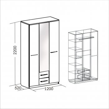 Шкаф 3-х дверный Женева в Боготоле - mebel154.com