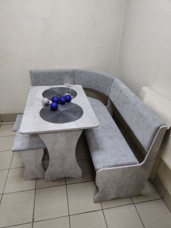 Кухонный уголок Миссия V велюр (цемент) в Боготоле - mebel154.com