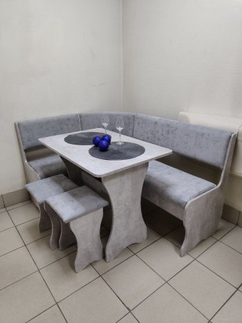 Кухонный уголок Миссия V велюр (цемент) в Боготоле - mebel154.com