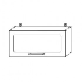 Капри ВПГС 800 шкаф верхний горизонтальный со стеклом в Боготоле - mebel154.com