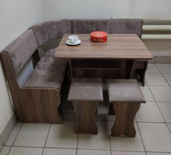 Кухонный уголок Миссия  V велюр(коричневый) в Боготоле - mebel154.com