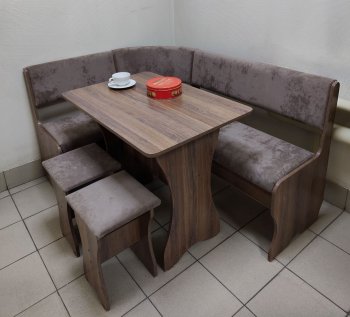 Кухонный уголок Миссия  V велюр(коричневый) в Боготоле - mebel154.com