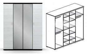 Шкаф 4-х дверный Гретта СБ-207 в Боготоле - mebel154.com