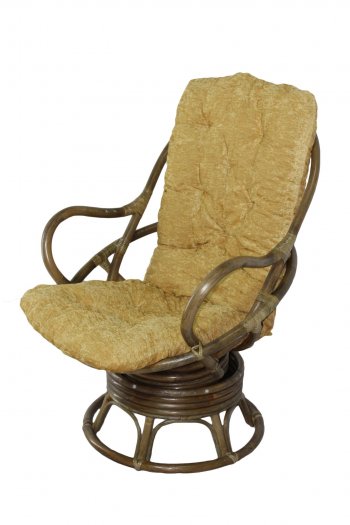 Кресло-качалка Swivel Rocker (Ротанг №6, ткань Mulan 152) в Боготоле - mebel154.com